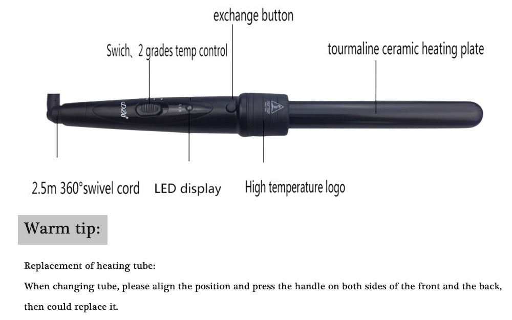 3 In 1 Hair Curlers Interchangeable