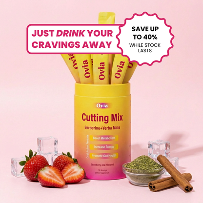 LEEFAR Cutting Drink Mix Strawberry Açaí – Berberine Yerba Mate 30 Servings